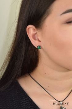 Srebrne kolczyki szkło weneckie 'Zielony blask' Murano 47. kolczyki pięknie mienią się w świetle odcieniami zieleni, błękitu oraz fioletu tworząc niepowtarzalną biżuterię (1).JPG